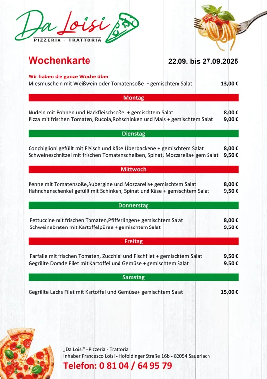 Muster Wochenkarte