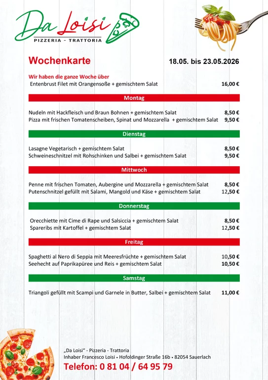 Muster Wochenkarte