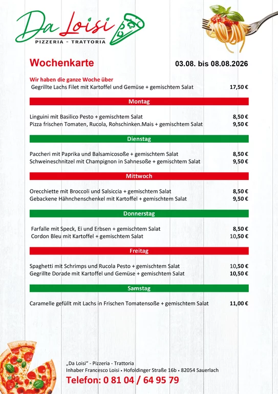 Muster Wochenkarte
