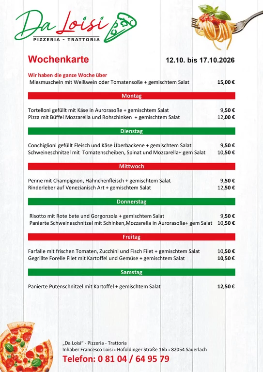Muster Wochenkarte
