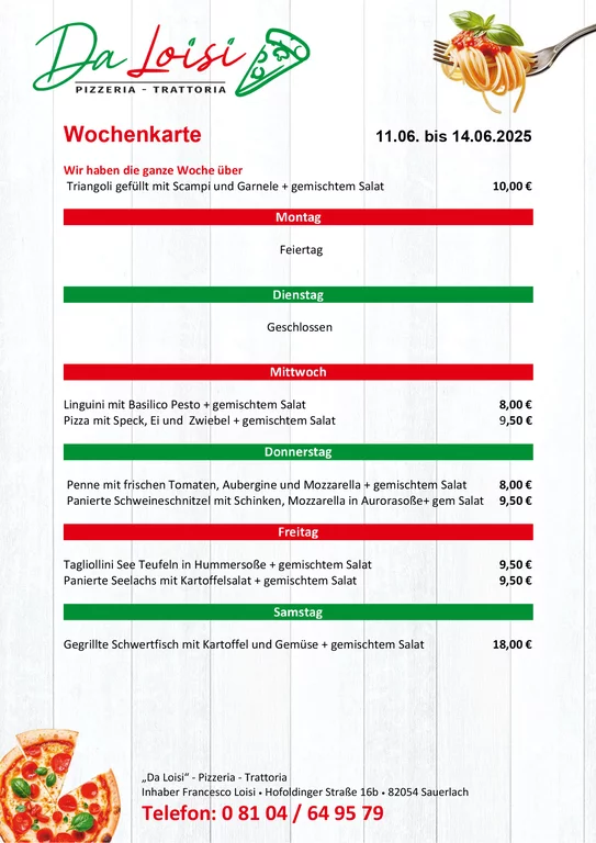 Muster Wochenkarte